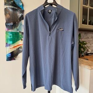 FJ FootJoy blue quarter-zip golf pullover
